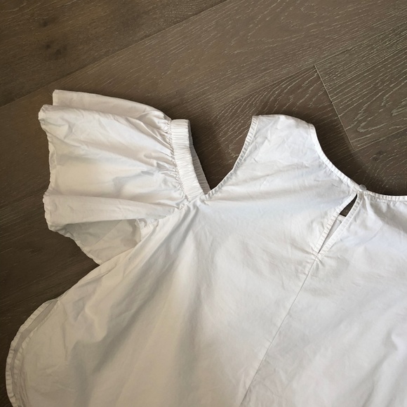 Soprano Cotton Poplin Cutout Blouse White Small - Picture 7 of 7